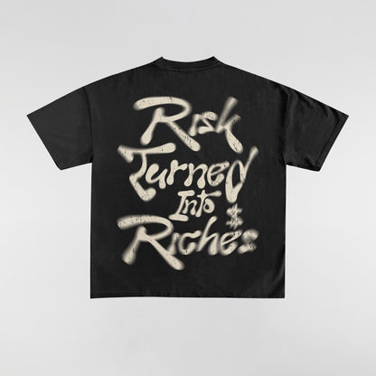 "Risk Turnt to Riches" Tee – White